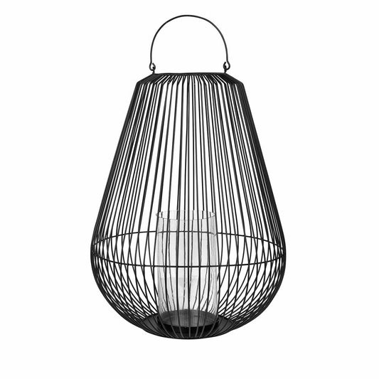 blomus NIDEA Lantern L, lantern, garden light, candle holder, decoration, steel / clear glass, H 71 cm, 65759