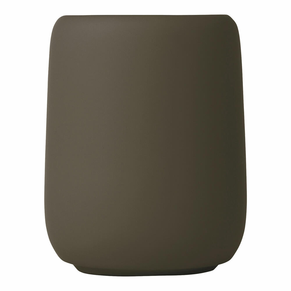 Blomus SONO Zahnputzbecher, Mundbecher, Zahnbürstenbecher, Keramik, Silikon, Tarmac, 69156
