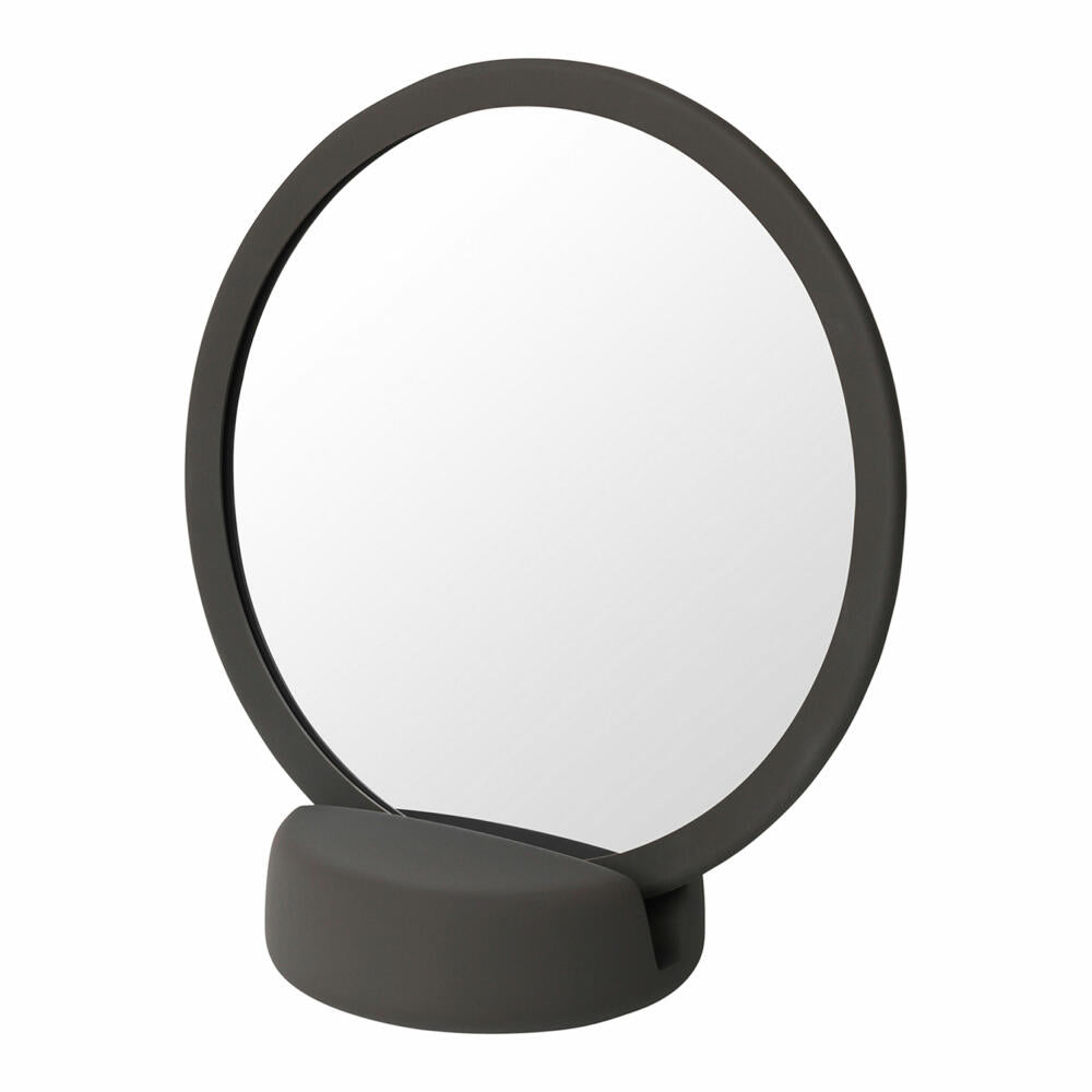 Blomus SONO cosmetic mirror, make-up mirror, bathroom mirror, ceramic, silicone, tarmac, 69164