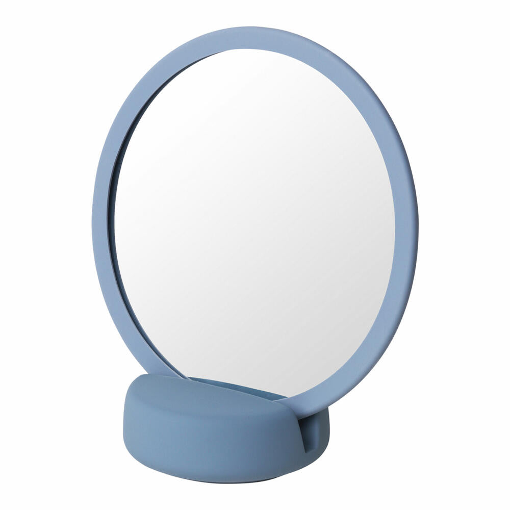 Blomus SONO cosmetic mirror, make-up mirror, bathroom mirror, ceramic, silicone, ashley blue, 69165