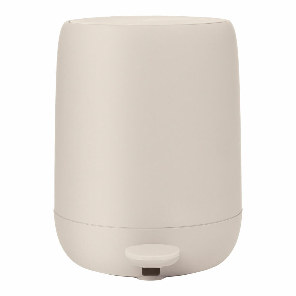 Blomus SONO Treteimer, Abfalleimer, Mülleimer, Kosmetikeimer, Kunststoff, Silikon, Moonbeam, 5 L, 69169