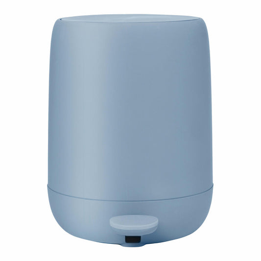 Blomus SONO pedal bin, waste bin, trash can, cosmetic bin, plastic, silicone, ashley blue, 5 L, 69172