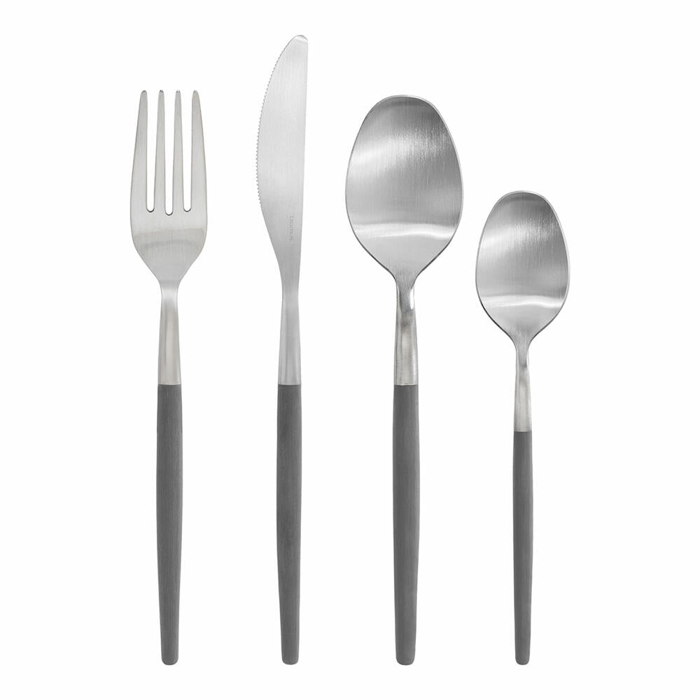 Blomus cutlery set 16-piece Maxime, cutlery, spoon, fork, knife, matt stainless steel, plastic, sharkskin, 64122