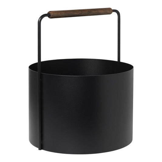 Blomus Holzkorb Ashi, Feuerholzkorb, Kaminholz Aufbewahrung, Stahl pulverbeschichtet, Eiche, Brown Oak, 66165