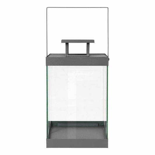 Blomus Lantern Finca Medium, Indoor Lantern, Wind Light, Powder-Coated Steel, Clear Glass, Steel Gray, 36 cm, 66186