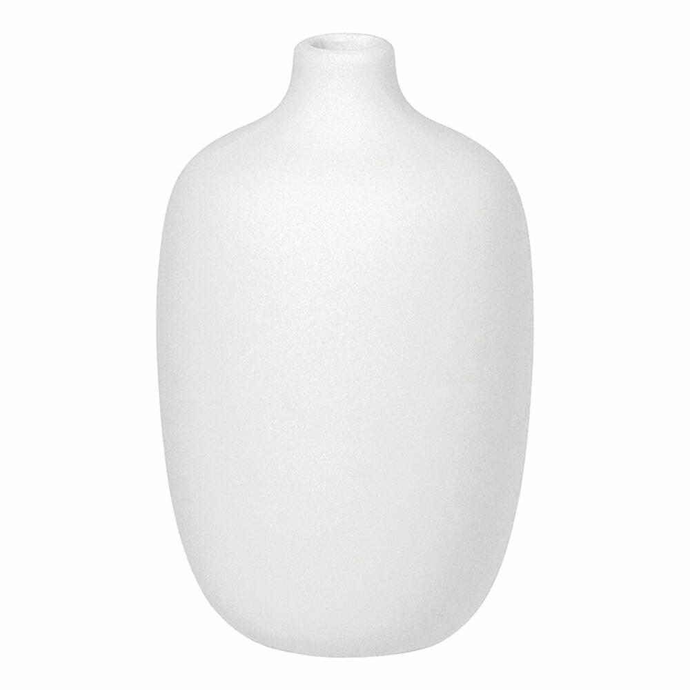 Blomus Vase Ceola, decorative vase, flower vase, ceramic, white, H 13 cm, D 8 cm, 66170