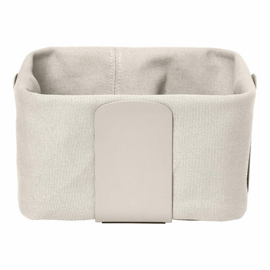 Blomus bread basket Desa S, fabric bag in steel frame, bread container, powder-coated steel, cotton, Moonbeam, 20 x 20 cm, 64206