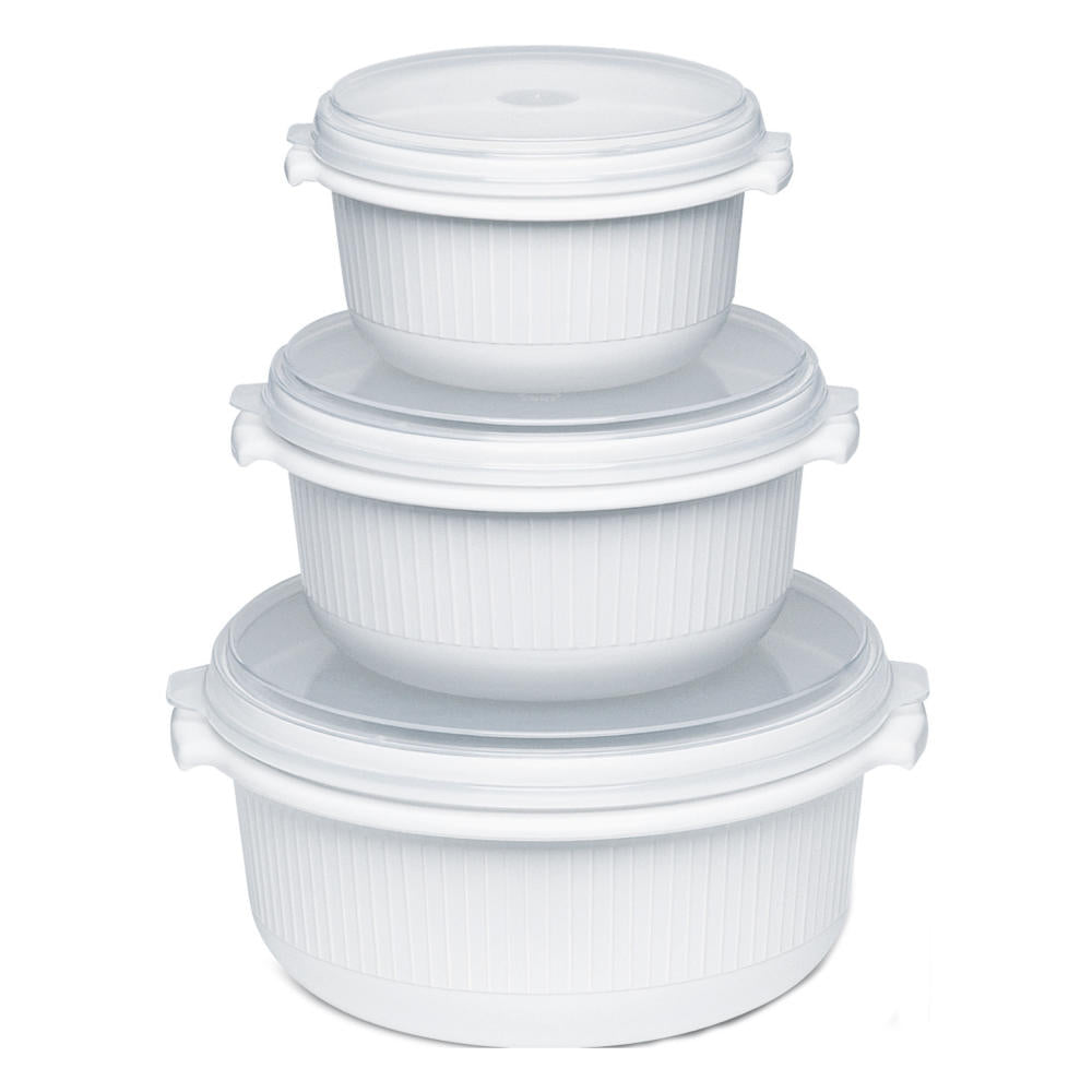 Emsa Micro Family Starter Set 3-tlg. 0.5 L, 1 L, 1.5 L, Mikrowellengeschirr, Mikrowellentopf, Weiß, 459061200