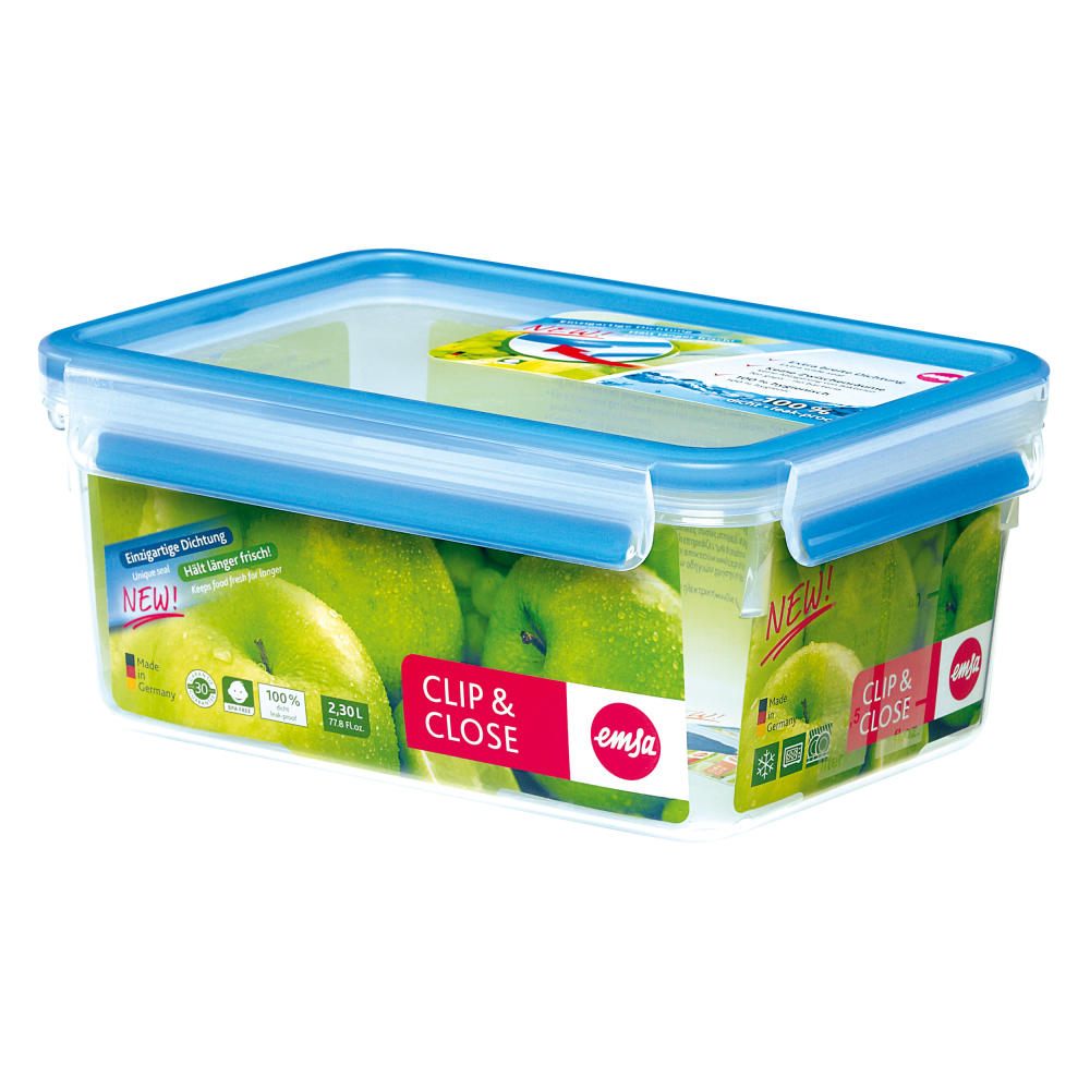 Emsa Clip & Close food storage container 2.30 L, lunch box, food storage box, bread box, 508544