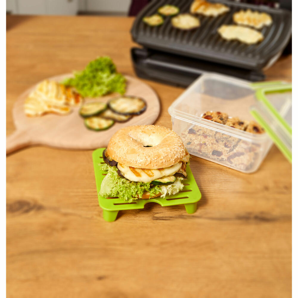 Emsa Sandwichbox Clip & Go XL, Brotdose, Sandwichdose, mit Einsatz, Kunststoff, Grün, 1.3 Liter, N1071700