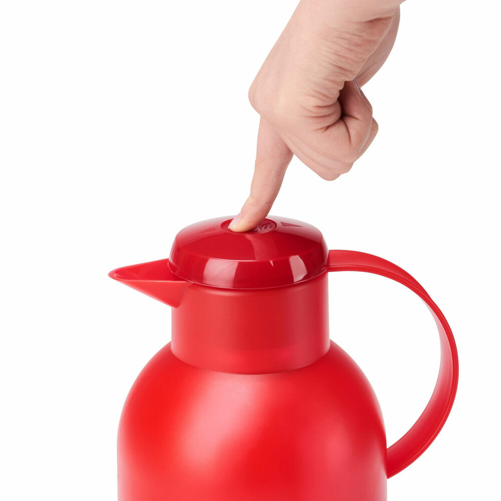 Emsa SAMBA insulated jug Quick Press, jug, teapot, coffee pot, coffee, plastic, transparent-red, 1.5 L, N4011700