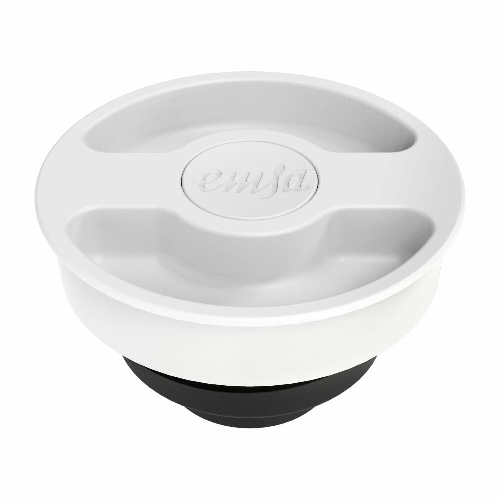 EMSA Motiva Isolierkanne, Isokanne, Kanne, Kaffeekanne, Edelstahl, Glas-Isolierkolben, Weiß, 1 L, N41704