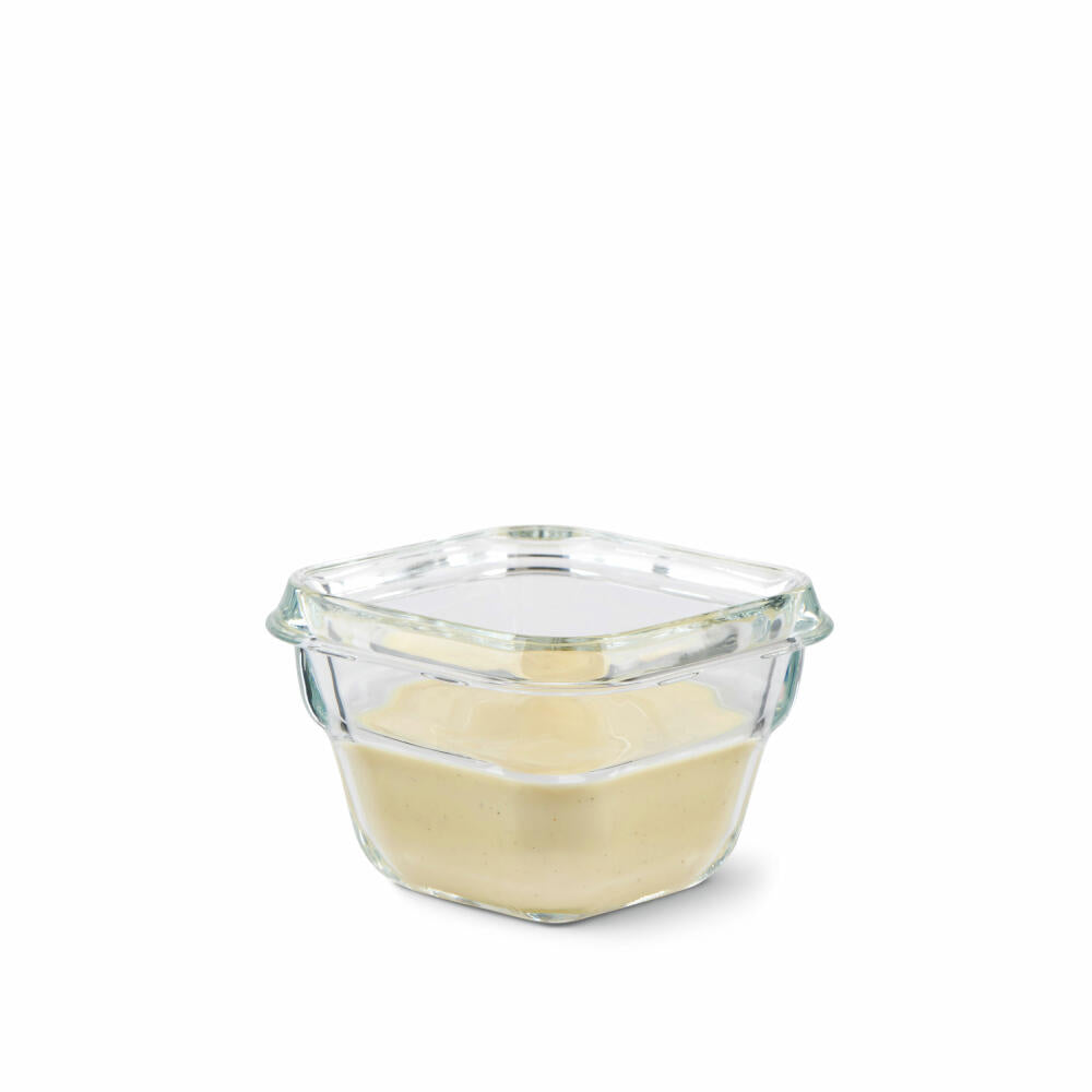 EMSA Clip & Close GLASS food storage containers, set of 3, food storage container, storage container, transparent / blue, 0.18 L, N10507