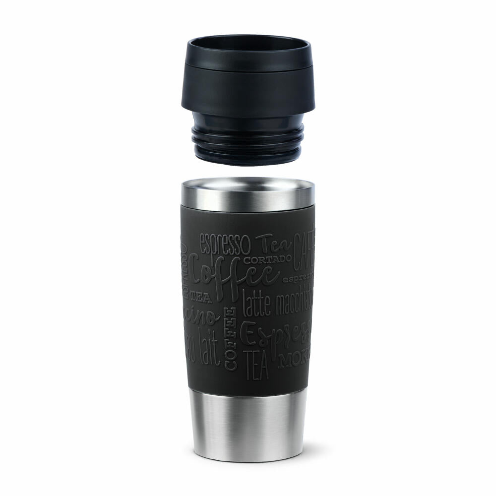 Emsa Isolierbecher Travel Mug Classic, To-Go-Becher, Edelstahl, Schwarz, 360 ml, N20202