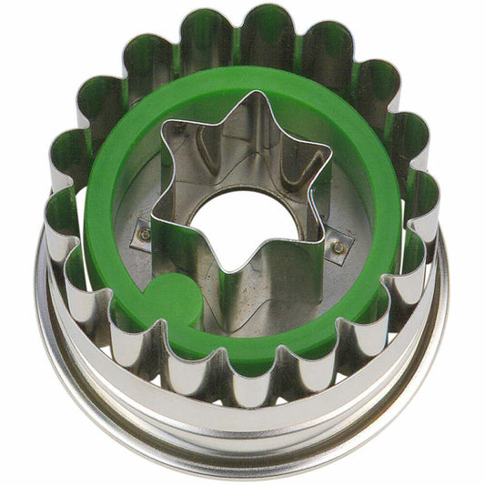Städter Linzer-Ausstecher mit Auswerfer Linzer Stern, Ausstechform, Plätzchenform, Keks, Plätzchen, Edelstahl, Ø 4.8 cm, 954008