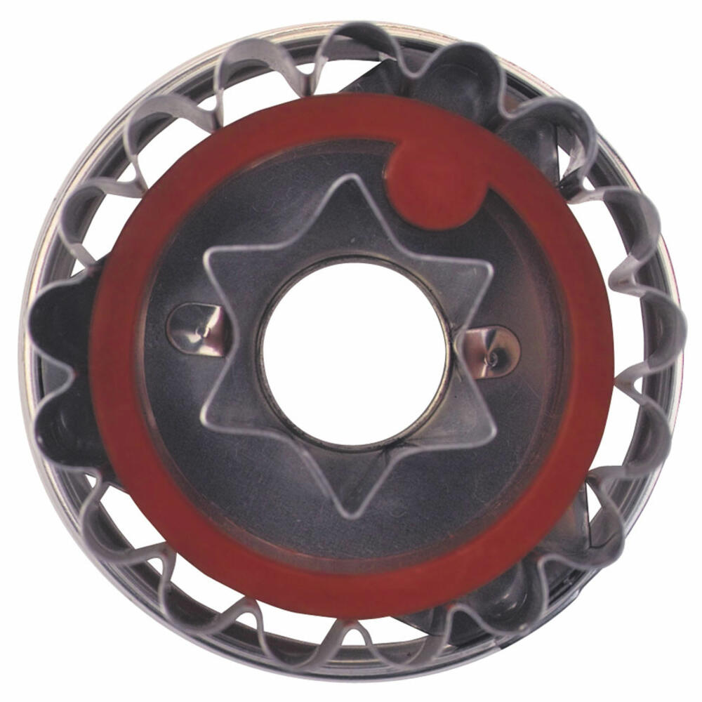 Städter Linzer-Ausstecher mit Auswerfer Linzer Stern, Ausstechform, Plätzchenform, Keks, Plätzchen, Zerlegbar, Edelstahl, Ø 4.8 cm, 966001