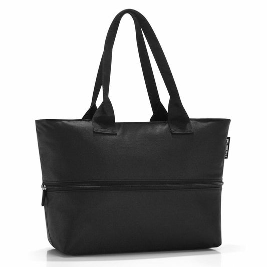reisenthel shopper e1, shopping bag with zipper, expandable bag, black, RJ7003