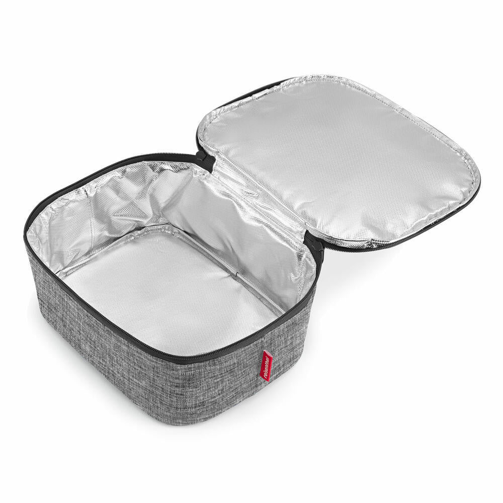 reisenthel coolerbag M pocket, cooler bag, insulated bag, thermal bag, thermal bag, polyester fabric, Twist Silver, 4.5 L, LF7052