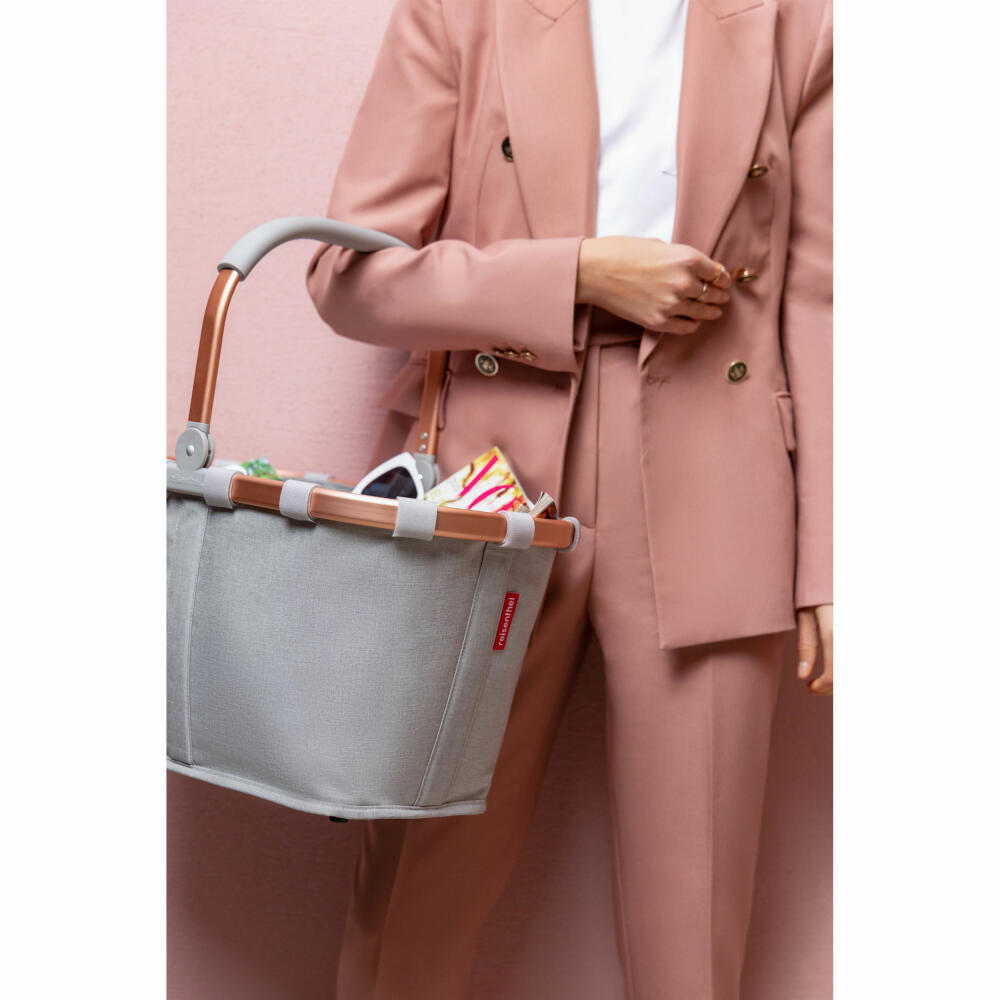 reisenthel carrybag, Einkaufskorb, Korb, Picknickkorb, Tragetasche, Polyestergewebe, Frame Twist Sky Rose, 22 L, BK1036
