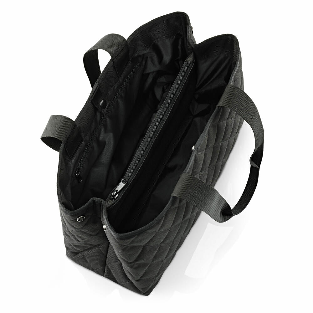 reisenthel classic shopper L, tote bag, shopping bag, shoulder bag, handbag, Rhombus Black, 12 L, DK7059