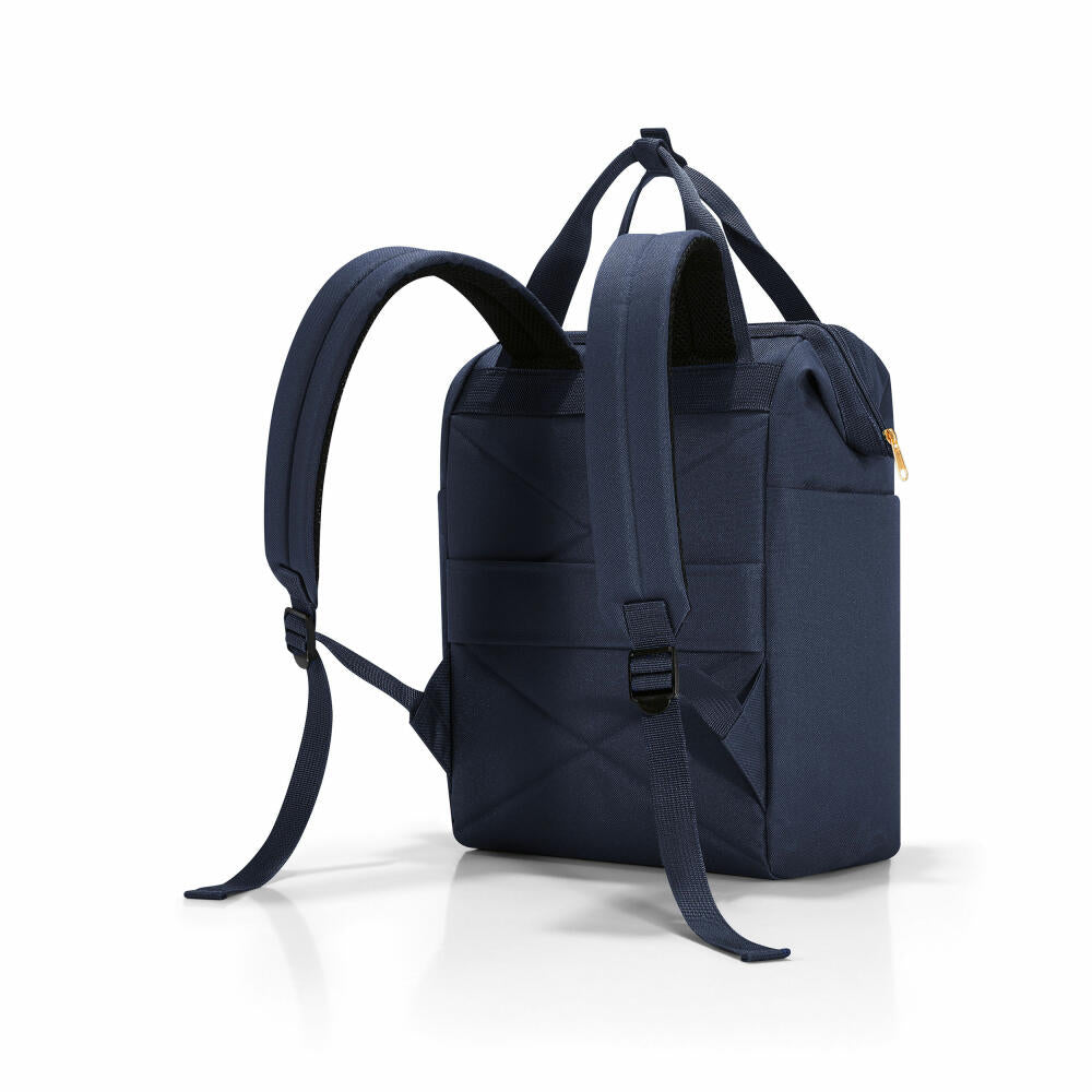 reisenthel allrounder R, Rucksack, Freizeittasche, Reisetasche, Rhombus Midnight Gold, 12 L, JR4110