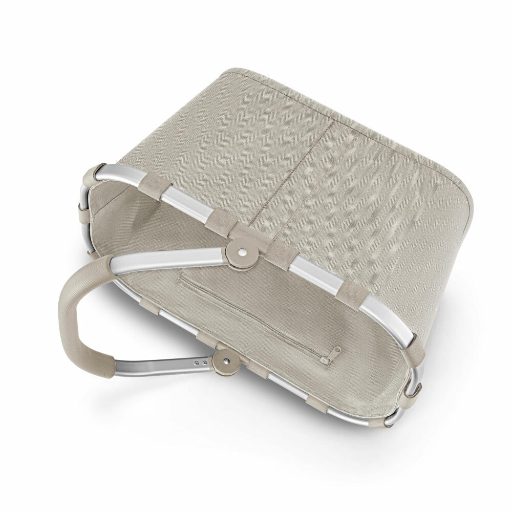reisenthel carrybag, shopping basket, basket, polyester fabric, Herringbone Sand, 22 L, BK6049