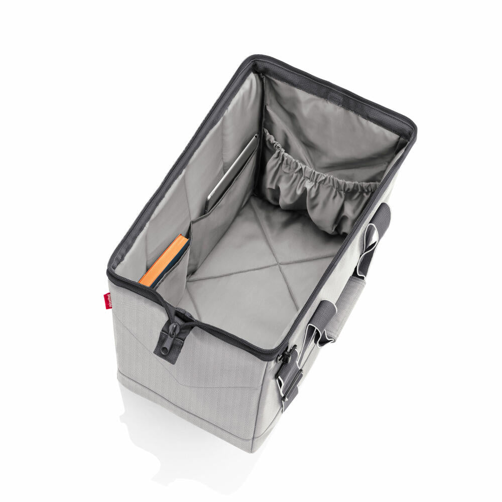 reisenthel allrounder L, travel bag, sports bag, doctor's bag, bag, polyester fabric, Herringbone Grey, 30 L, MT7074