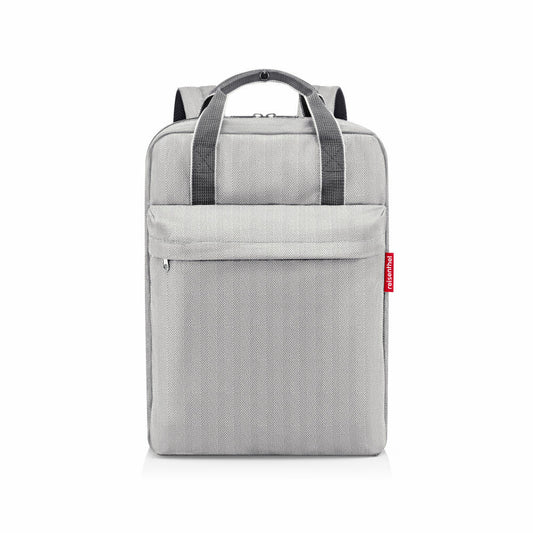 reisenthel allday backpack M, backpack, leisure backpack, bag, hand luggage, Herringbone Grey, 15 L, EJ7074