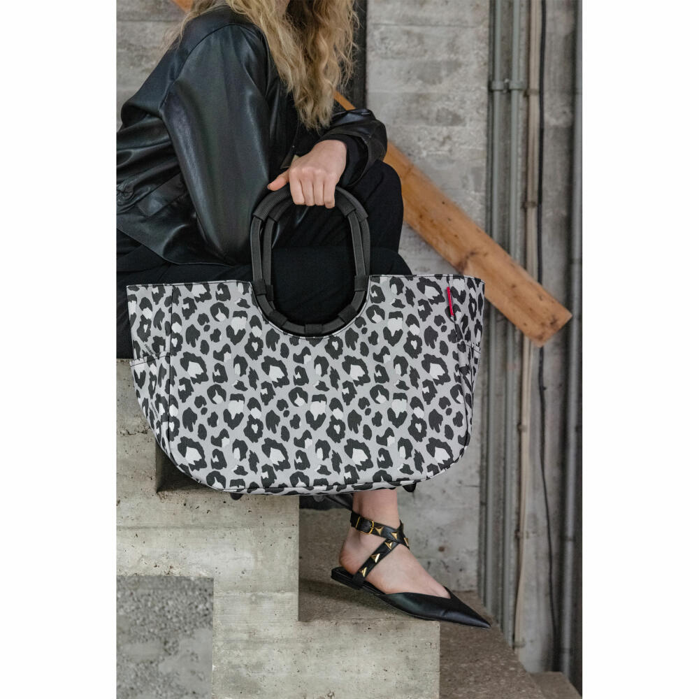 reisenthel loopshopper L, Einkaufstasche, Shopper, Tragetasche, Tasche, Frame Leo Nero, 25 L, OR7081