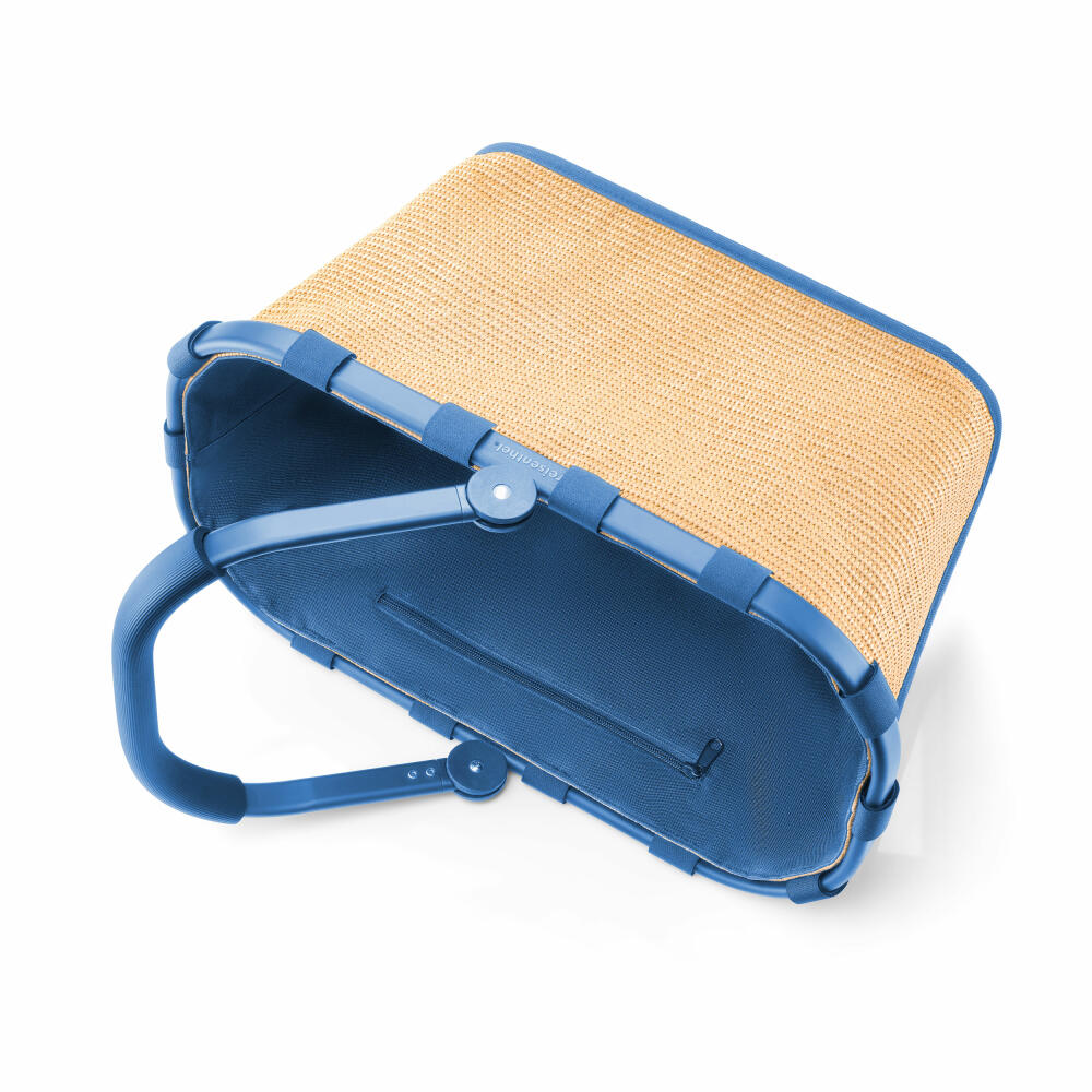 reisenthel carrybag, Einkaufskorb, Korb, Picknickkorb, Frame Raffia Blue, 22 L, BK4122