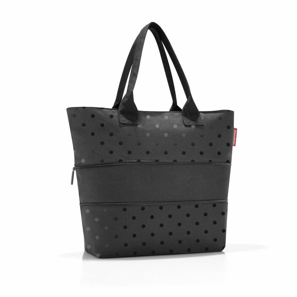 reisenthel shopper e1, Einkaufstasche, Tragetasche, Tasche, Glossy Dots Black, 12 L, RJ7075