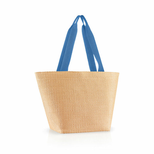 reisenthel shopper M, Einkaufstasche, Tragetasche, Tasche, Raffia Blue, 15 L, ZS4121