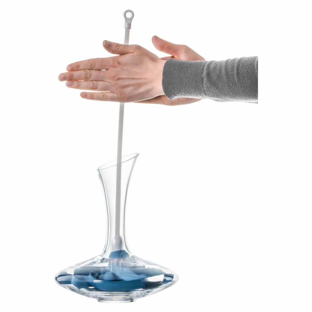 Eisch decanter dryer, drying rack for decanters, microfiber, blue, white, 47 cm, 30094401