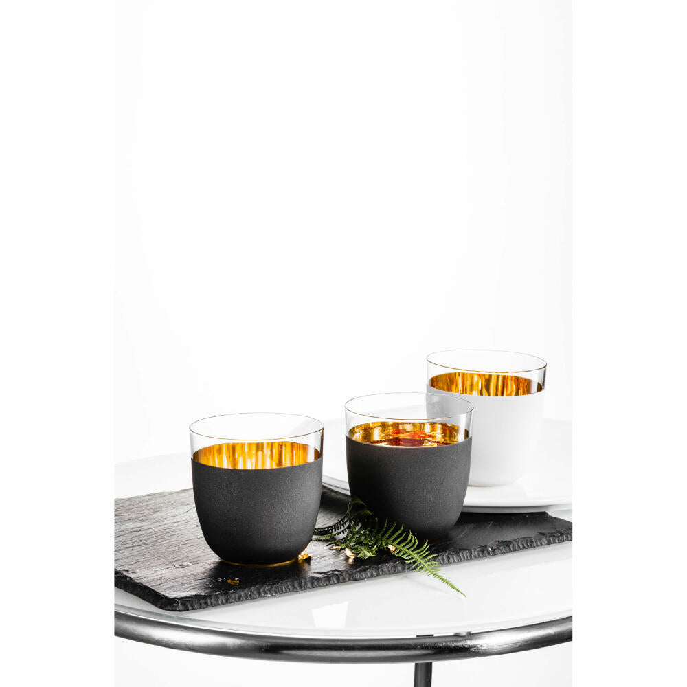 Eisch Becher 2er Set Cosmo Gold, Trinkbecher, Gläser, Kristallglas, Gold, Schwarz, 390 ml, 70510416