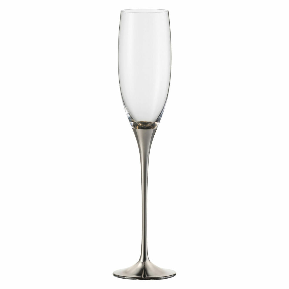 Eisch champagne glass set of 2 platinum champagne exclusive, champagne goblet, champagne flute, crystal glass, platinum, 180 ml, 47750095