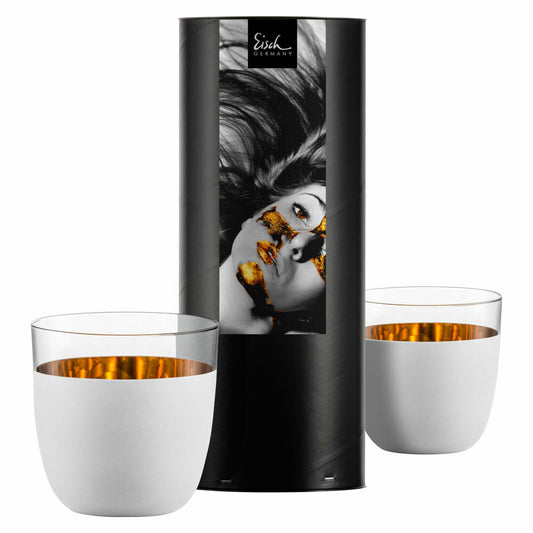 Eisch Becher 2er Set Cosmo Weiß, Trinkbecher, Gläser, Kristallglas, Gold, Weiß, 390 ml, 72310414
