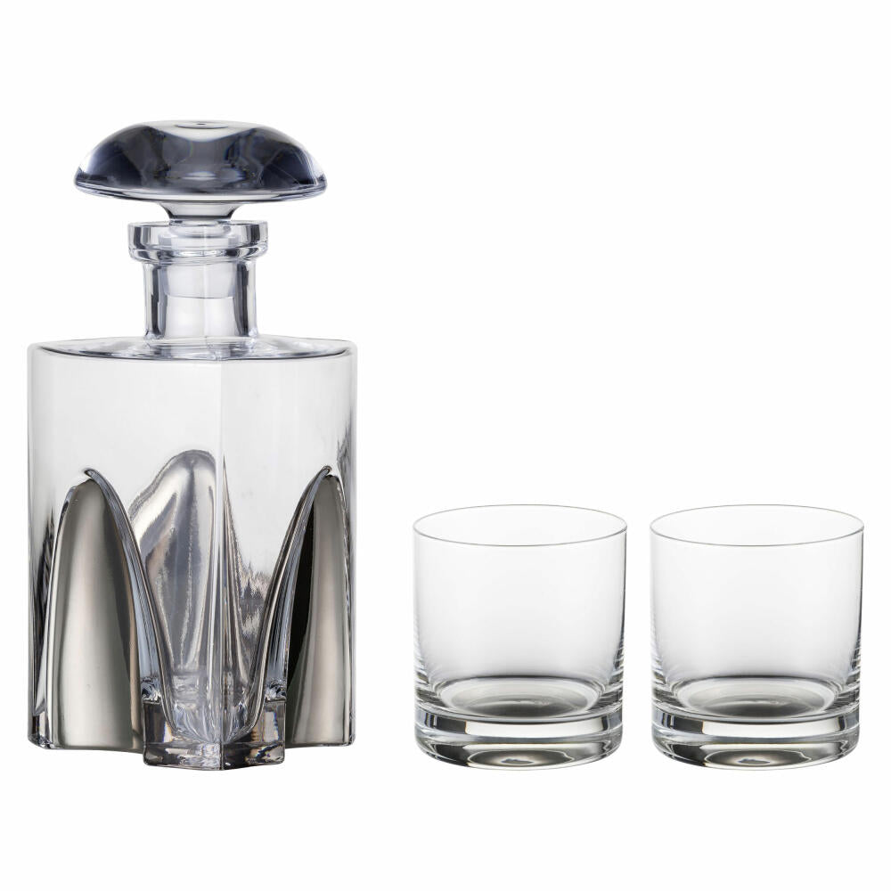 Eisch Whisky Geschenkset Gentleman Platin 3-tlg., 2 Becher mit Karaffe, Kristallglas, Platin, 86577498
