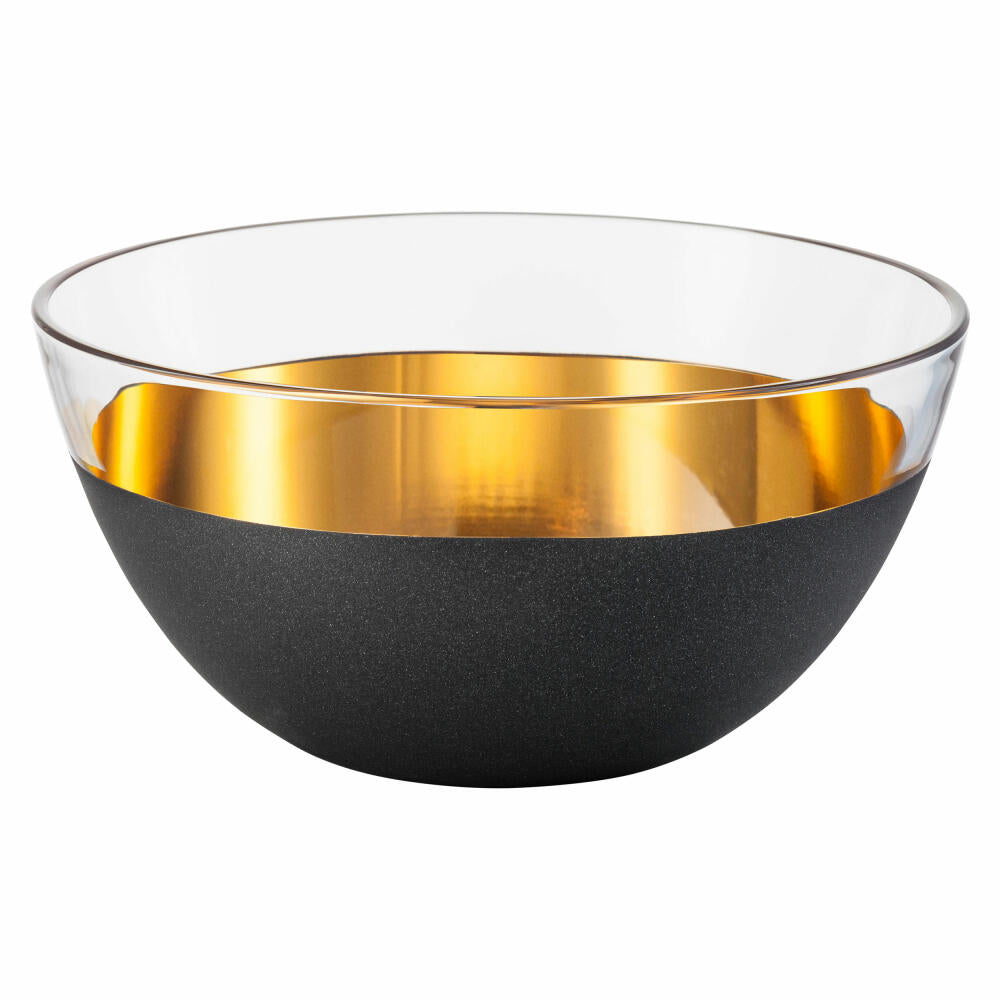 Eisch Schale Cosmo Gold, Salatschale, Dessertschale, Kristallglas, Schwarz, Gold, 24 cm, 70556724