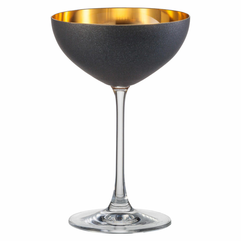 Eisch Dessertschale Cosmo Gold, Servierschale, Kristallglas, Gold, Schwarz, 250 ml, 70555180