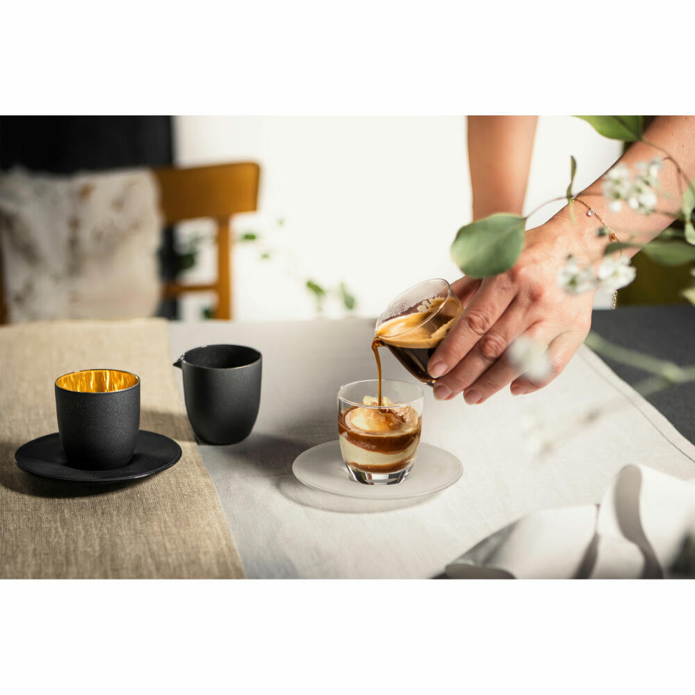 Eisch Affogato al caffè Set 3-piece, espresso glass with jug and saucer, crystal glass, satin finish, 100 ml, 30010905