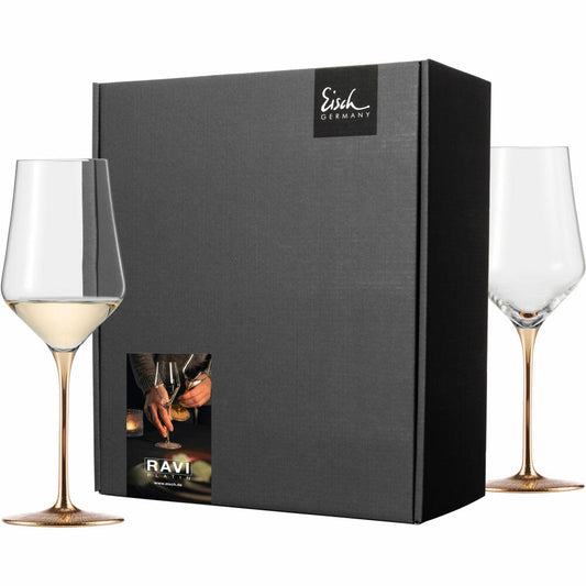 Eisch Weissweingläser Ravi Gold, 2er Set, Weißweinglas, Weinglas, Kristallglas, 380 ml, 75751830