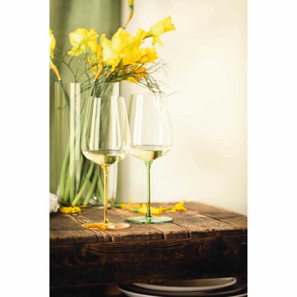 Eisch Allroundgläser Inspire Sensisplus, 2er Set, Weißweinglas, Weinglas, Kristallglas, Grün, 580 ml, 15437030