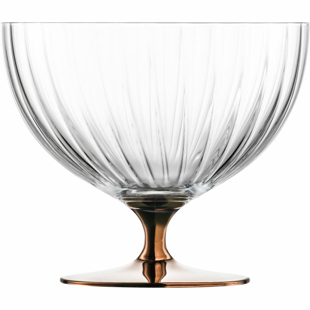 Eisch Schale auf Fuß, Fußschale, Servierschale, Salatschale, Dekoschale, Kristallglas, Kupfer, Ø 22 cm, 30053123