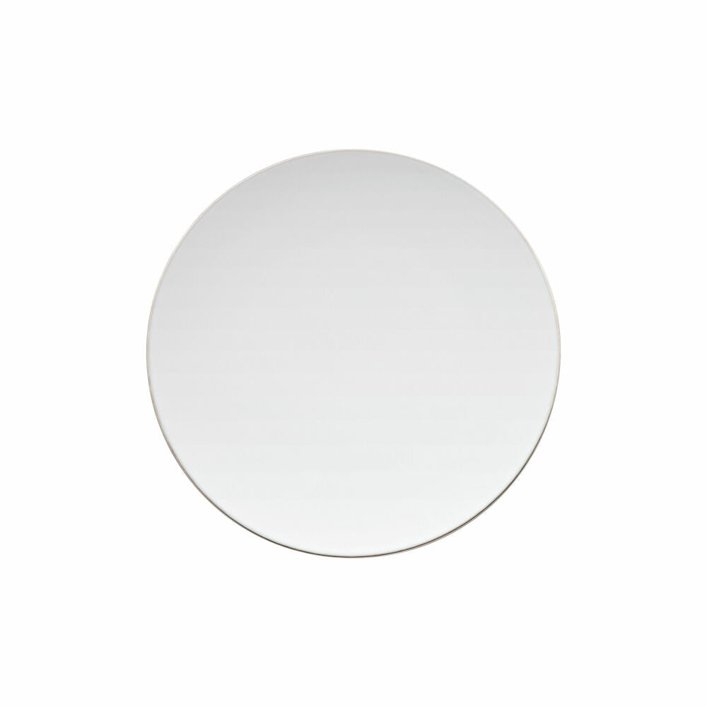 Rosenthal Frühstücksteller TAC Gropius Platin, Porzellan, Weiß-Silber, 22 cm, 11280-403241-10222