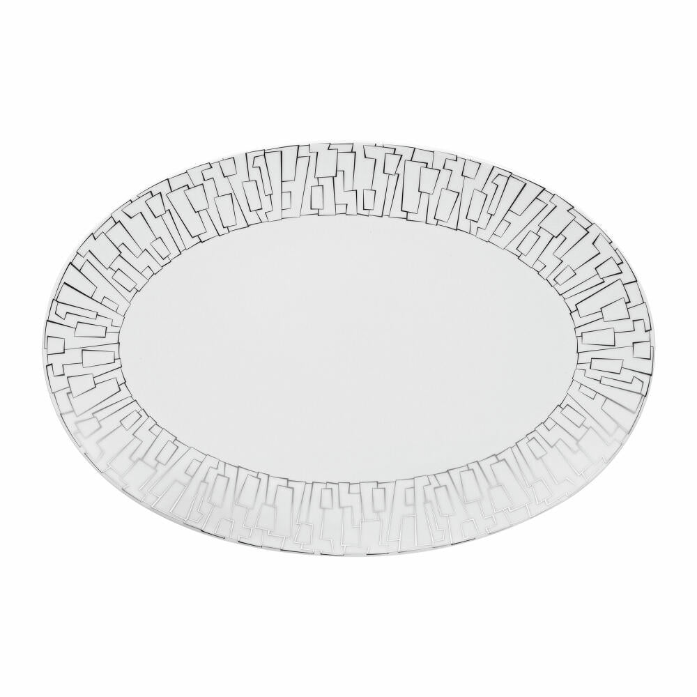 Rosenthal Servierplatte TAC Gropius Skin Platin, Porzellan, Silber, 38 cm, 11280-403239-12738