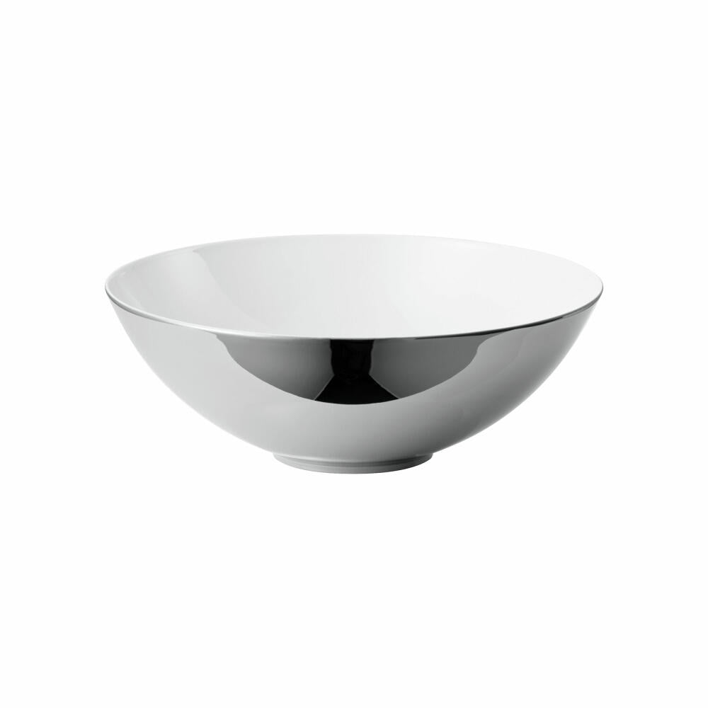 Rosenthal Schüssel TAC Gropius Skin Platin, Porzellan, Silber, 26 cm, 11280-403239-13326
