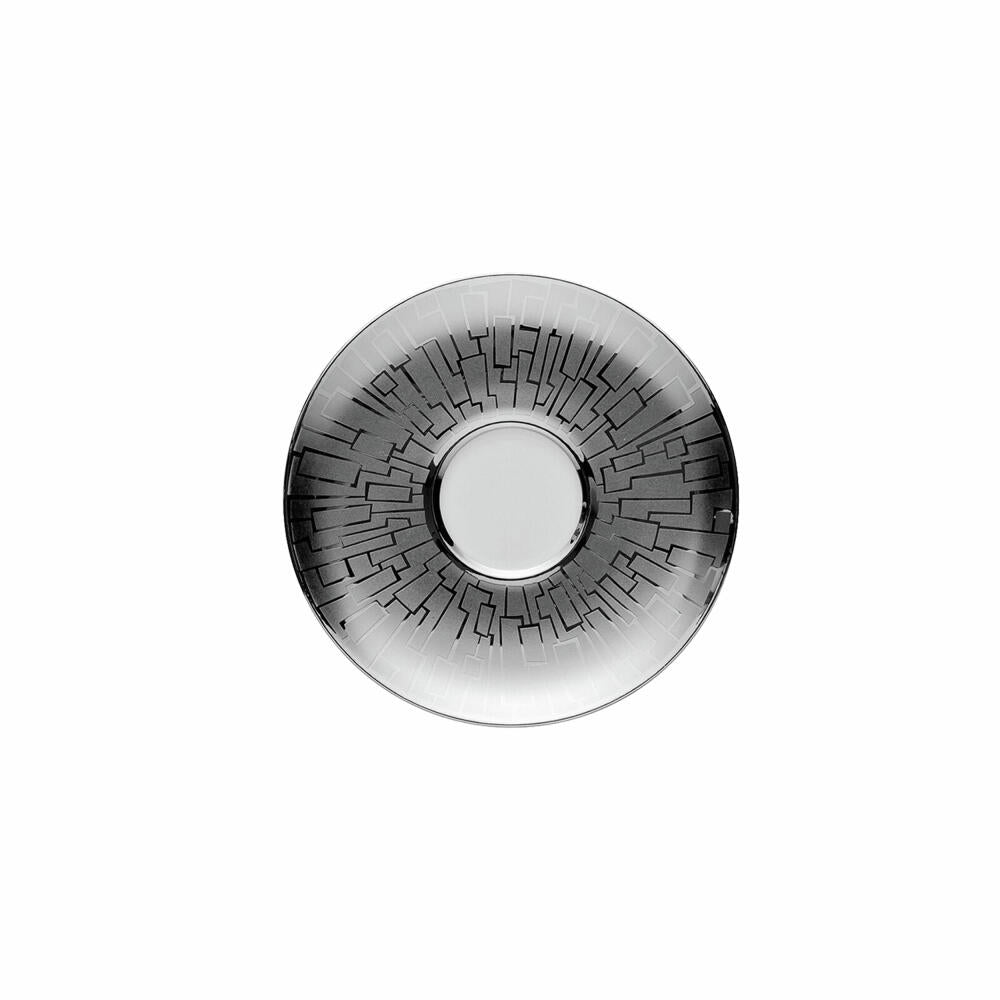 Rosenthal Espresso-Untertasse TAC Gropius Skin Platin, Porzellan, Silber, 11 cm, 11280-403239-14716