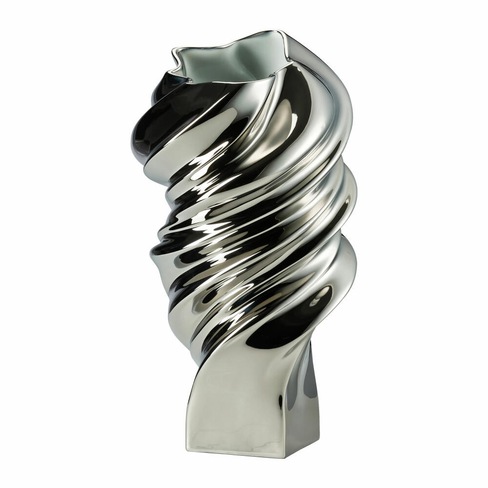 Rosenthal Vase Squall Platin, Dekovase, Porzellan, Silber, 32 cm, 14463-426159-26032