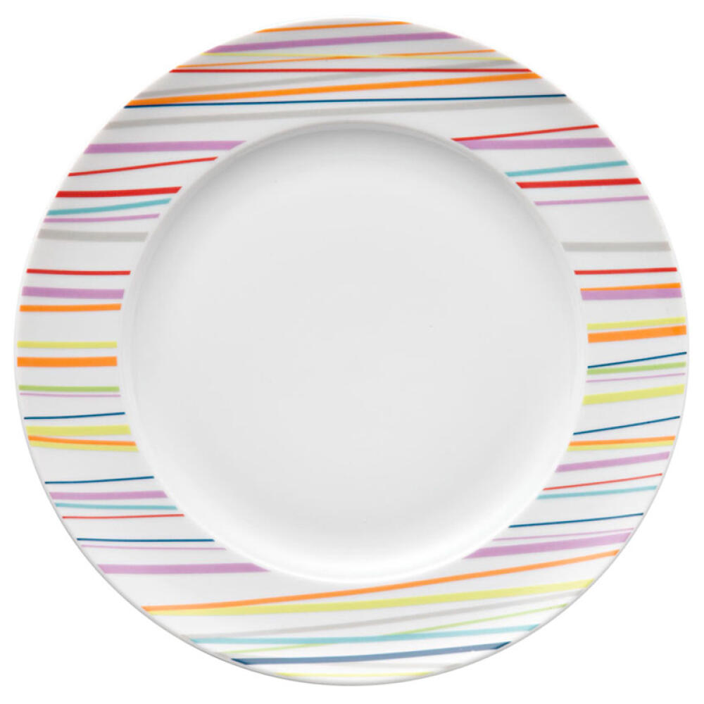 Thomas Sunny Day Speiseteller, Grillteller, Teller, Porzellan, Sunny Stripes / Bunt Gestreift, Spülmaschinenfest, 27 cm, 10227