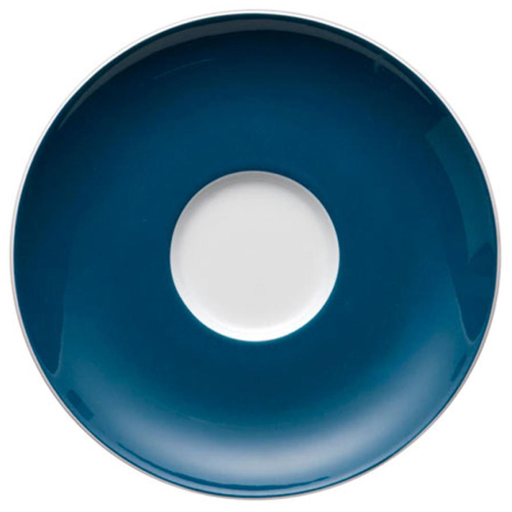 Thomas Sunny Day Untertasse für Kaffeetasse / Teetasse, Porzellan, Petrol Blue / Blau, Spülmaschinenfest, 14.5 cm, 14741